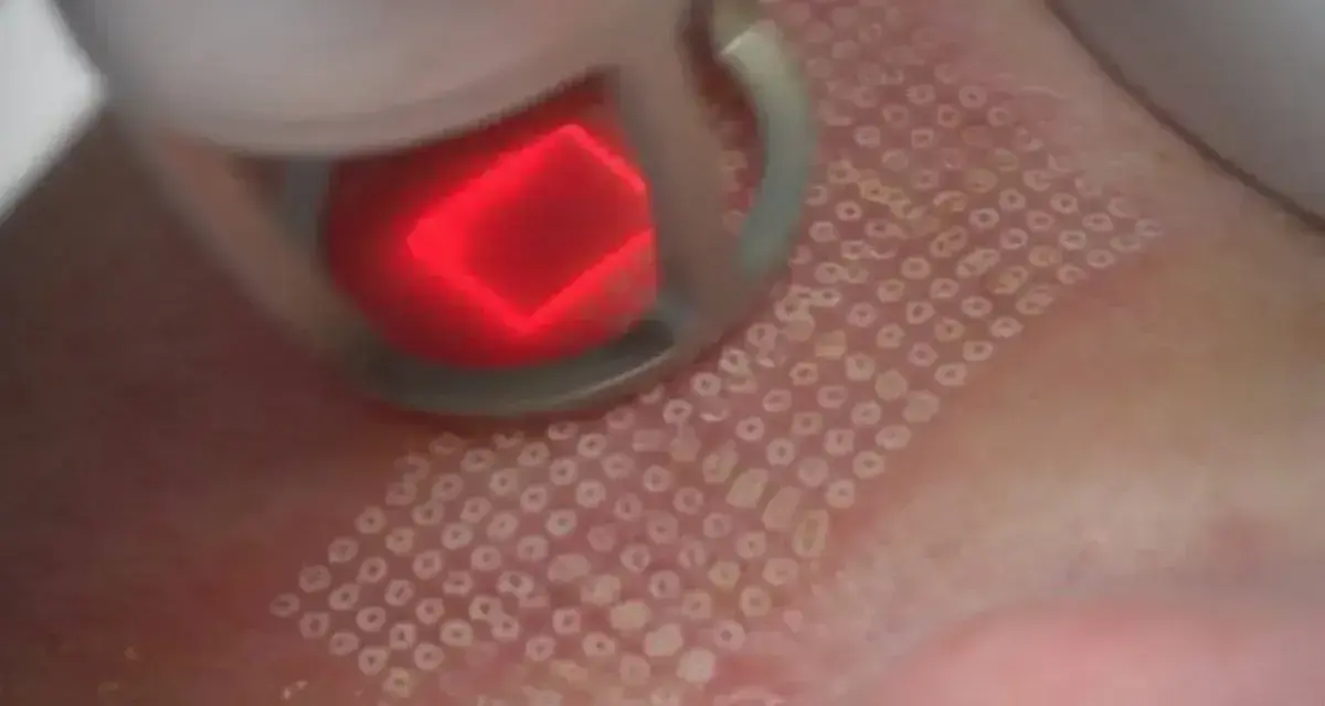 Zabieg laserem frakcyjnym: czerwony promień lasera tworzy na skórze siatkę mikrouszkodzeń. Czy laser frakcyjny boli? Odczucia są indywidualne.