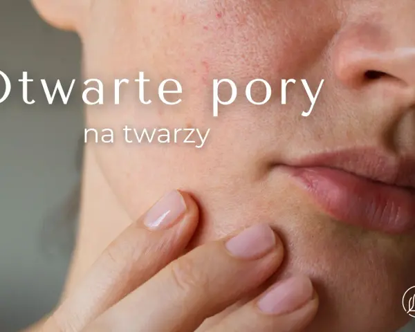 Zbliżenie na skórę twarzy z widocznymi porami. Delikatne dotknięcie palcem sugeruje troskę o oczyszczanie porów twarzy.